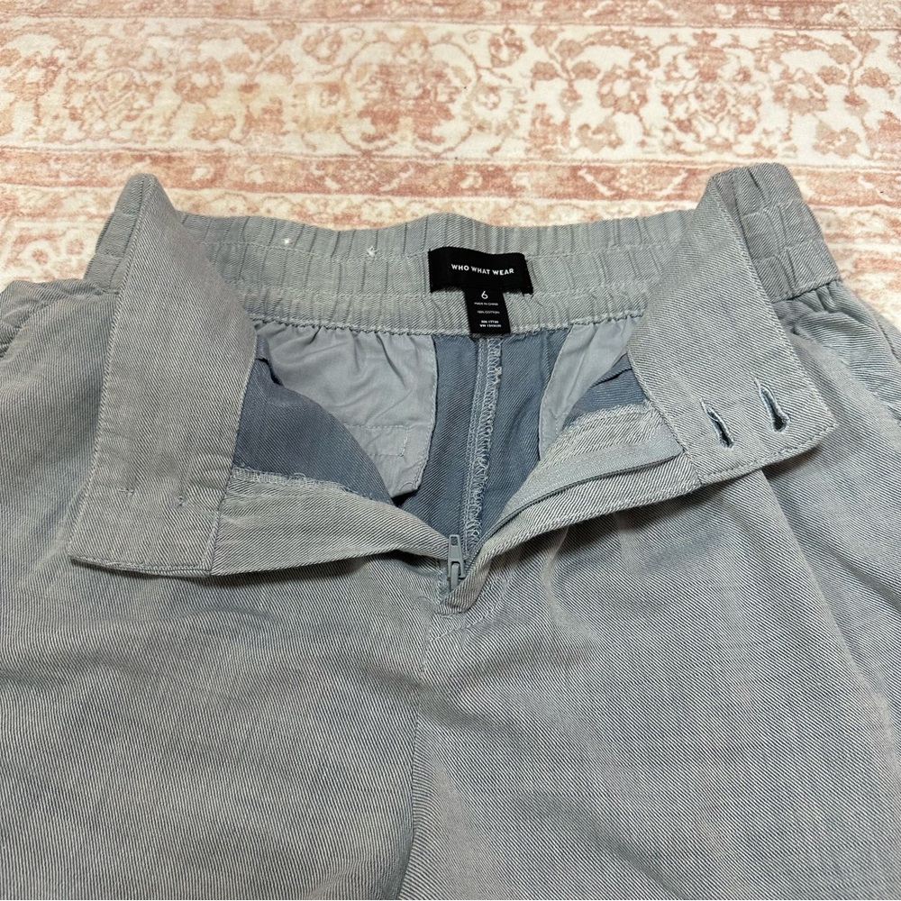 Blue Ruffle Edge Shorts WHO WHAT WEAR - Picture 5 of 11